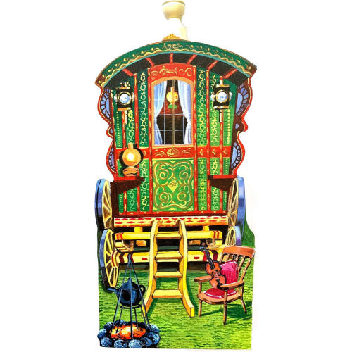 Romany Gypsy Caravan Free Standing Wooden Kitchen / Toilet Paper Roll Holder