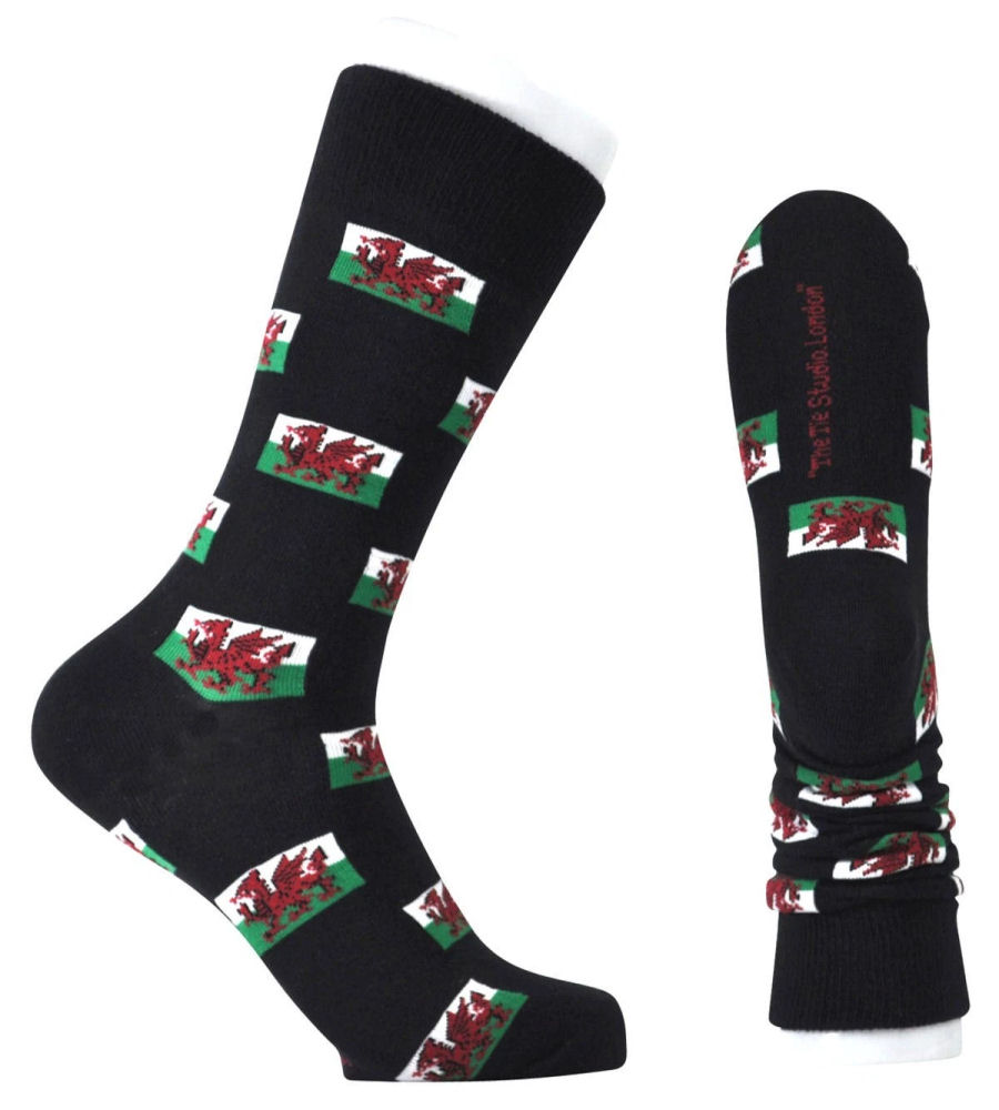Welsh Flag Dragon Socks Mens | Size 6-11 UK - Image 3