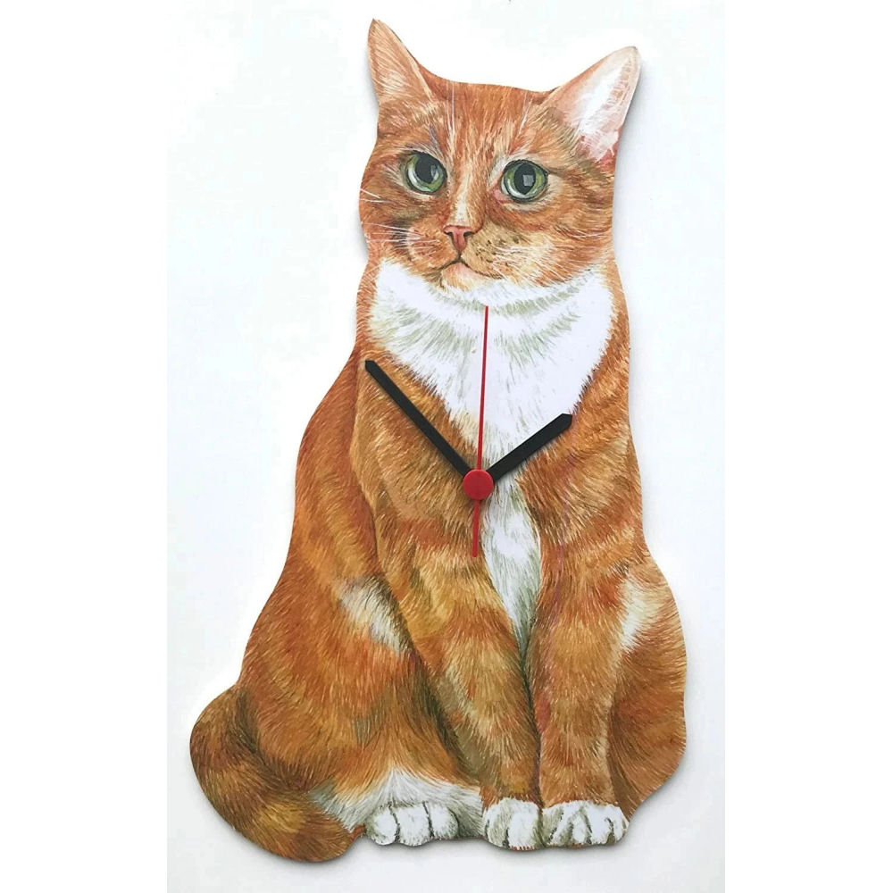 Ginger cat wall clock
