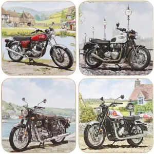 Set of 4 motorbike coasters